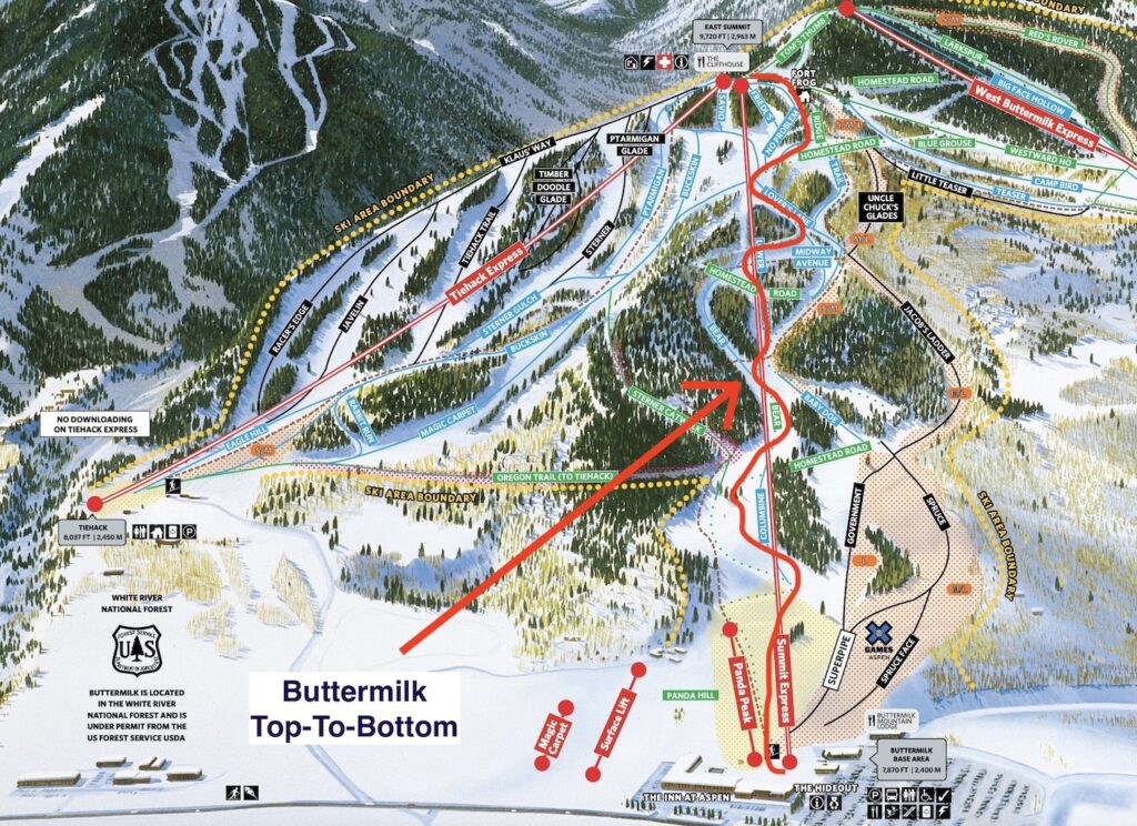 buttermilk mountain top to bottom
